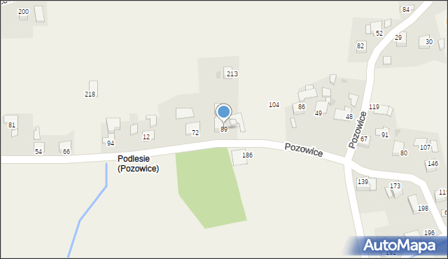 Pozowice, Pozowice, 89, mapa Pozowice