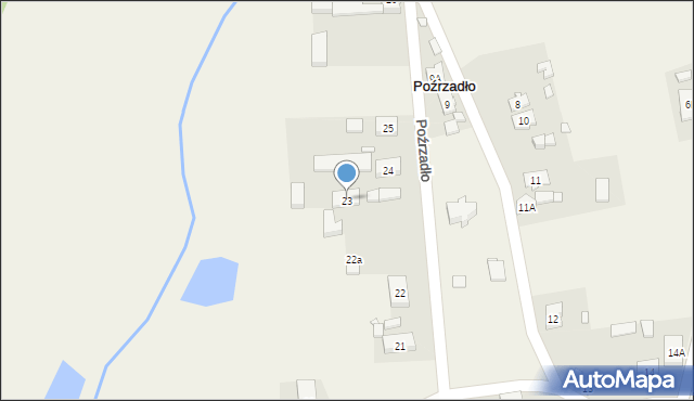 Poźrzadło, Poźrzadło, 23, mapa Poźrzadło