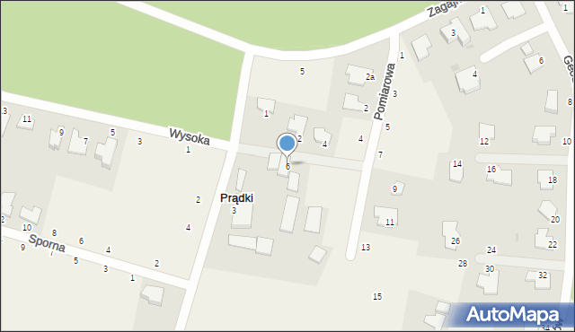 Prądki, Pomiarowa, 6, mapa Prądki