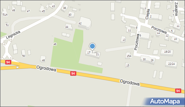 Prochowice, Pocztowa, 19, mapa Prochowice