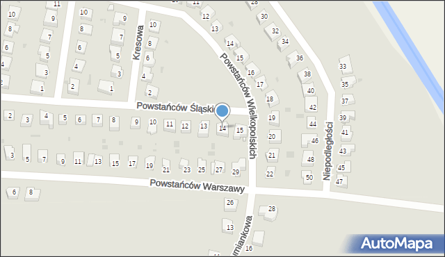 Prochowice, Powstańców Śląskich, 14, mapa Prochowice