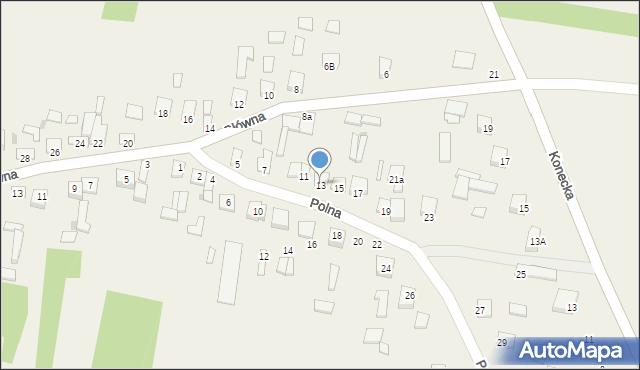Proćwin, Polna, 13, mapa Proćwin