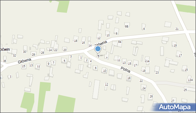 Proćwin, Polna, 5, mapa Proćwin