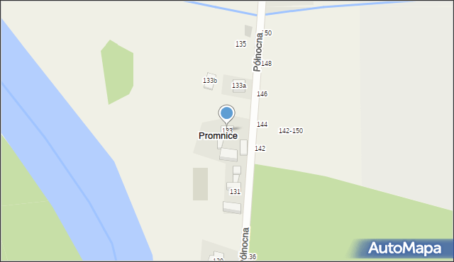 Promnice, Północna, 133, mapa Promnice