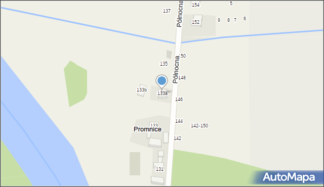 Promnice, Północna, 133a, mapa Promnice