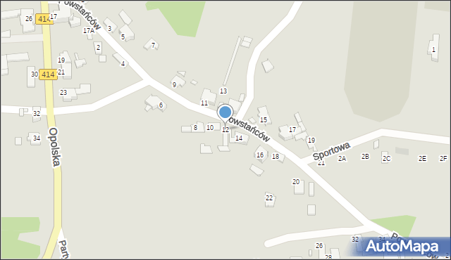 Prószków, Powstańców, 12, mapa Prószków