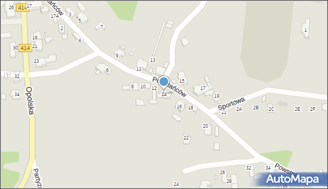 Prószków, Powstańców, 14, mapa Prószków