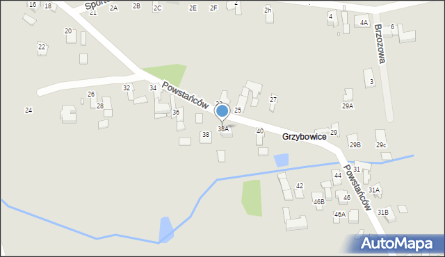 Prószków, Powstańców, 38A, mapa Prószków