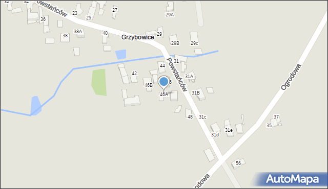 Prószków, Powstańców, 46A, mapa Prószków