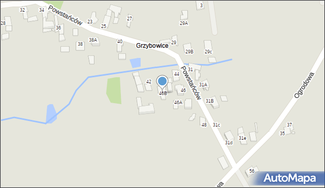 Prószków, Powstańców, 46B, mapa Prószków