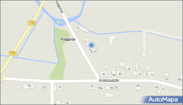 Proszowice, Podgórze, 3, mapa Proszowice