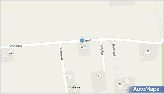 Pruchna, Podlesie, 24, mapa Pruchna