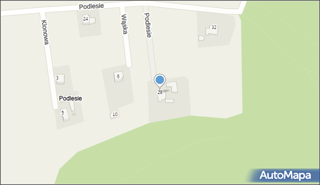 Pruchna, Podlesie, 28, mapa Pruchna