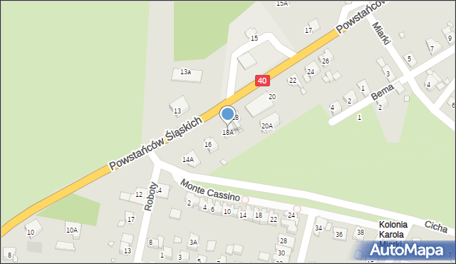 Prudnik, Powstańców Śląskich, 18A, mapa Prudnik