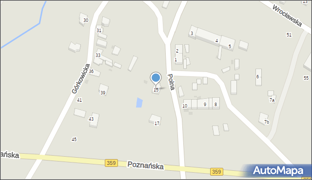 Prusice, Polna, 15, mapa Prusice