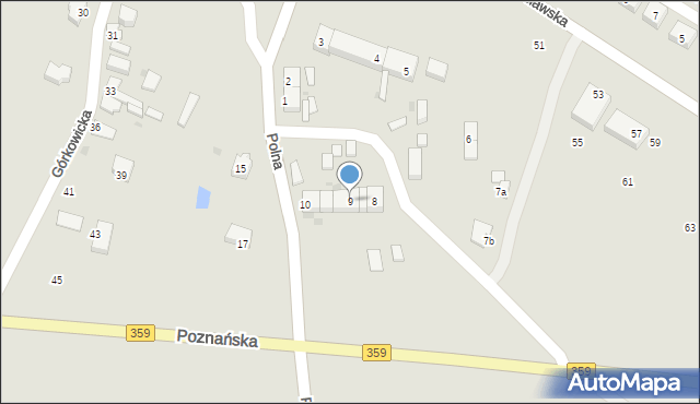Prusice, Polna, 9, mapa Prusice