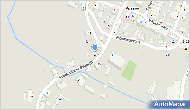 Prusice, Powstańców Śląskich, 15, mapa Prusice