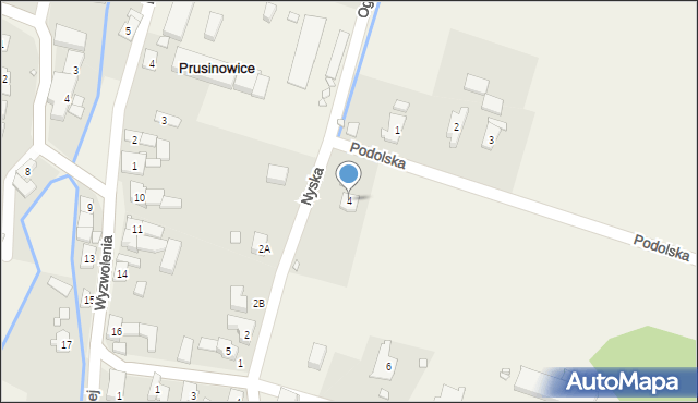 Prusinowice, Podolska, 4, mapa Prusinowice