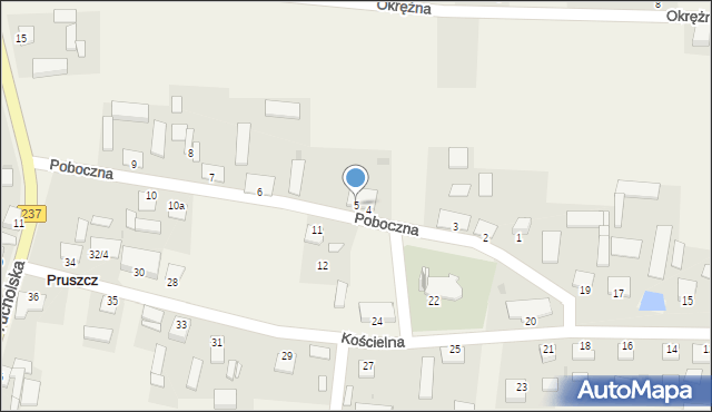 Pruszcz, Poboczna, 5, mapa Pruszcz