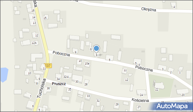 Pruszcz, Poboczna, 7, mapa Pruszcz