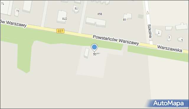 Pruszcz Gdański, Powstańców Warszawy, 50, mapa Pruszcz Gdański