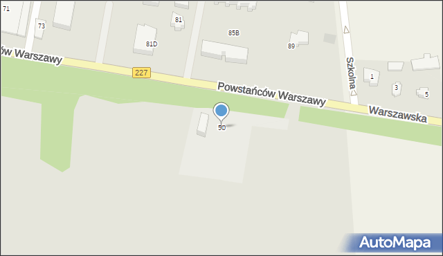 Pruszcz Gdański, Powstańców Warszawy, 50, mapa Pruszcz Gdański