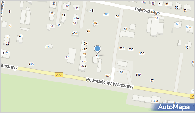 Pruszcz Gdański, Powstańców Warszawy, 51, mapa Pruszcz Gdański