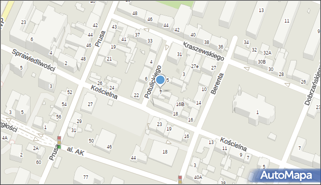 Pruszków, Potulickiego A., hr., 7, mapa Pruszków