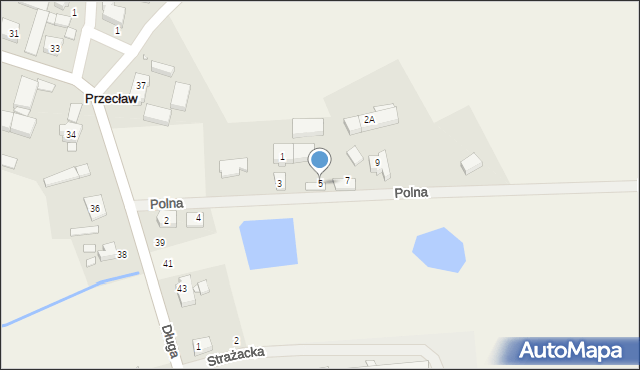 Przecław, Polna, 5, mapa Przecław