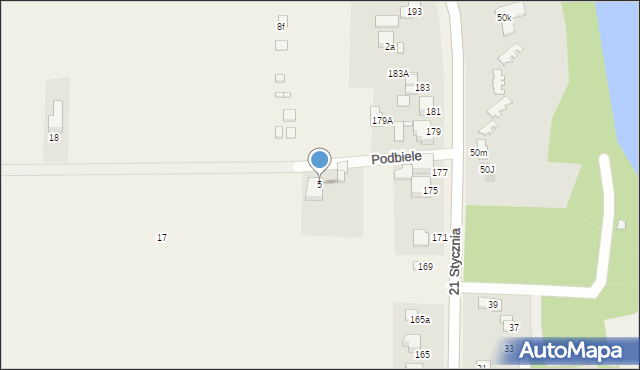 Przeczyce, Podbiele, 5, mapa Przeczyce