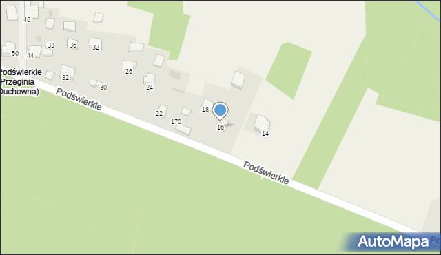 Przeginia Duchowna, Podświerkle, 16, mapa Przeginia Duchowna