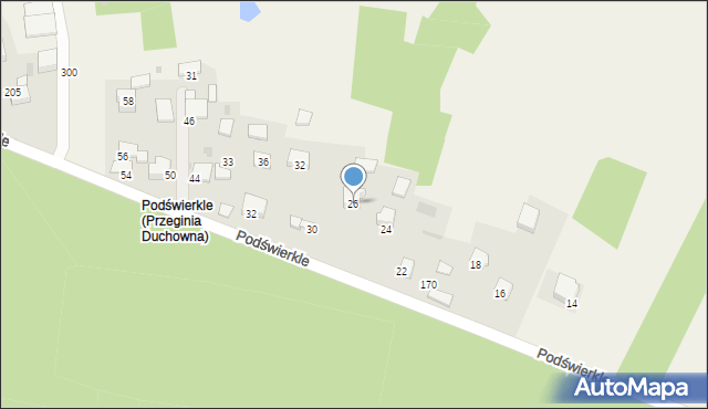 Przeginia Duchowna, Podświerkle, 26, mapa Przeginia Duchowna