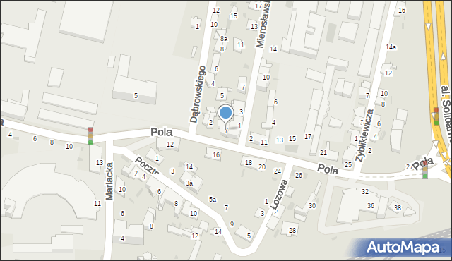 Przemyśl, Pola Wincentego, 7, mapa Przemyśla