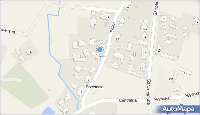 Przęsocin, Polna, 5, mapa Przęsocin