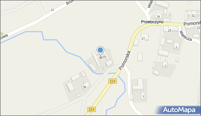 Przetoczyno, Pomorska, 36, mapa Przetoczyno