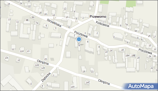 Przeworno, Pocztowa, 4, mapa Przeworno