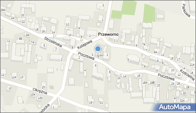 Przeworno, Pocztowa, 5, mapa Przeworno