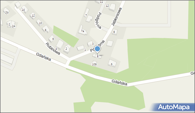 Przodkowo, Podgórna, 4, mapa Przodkowo