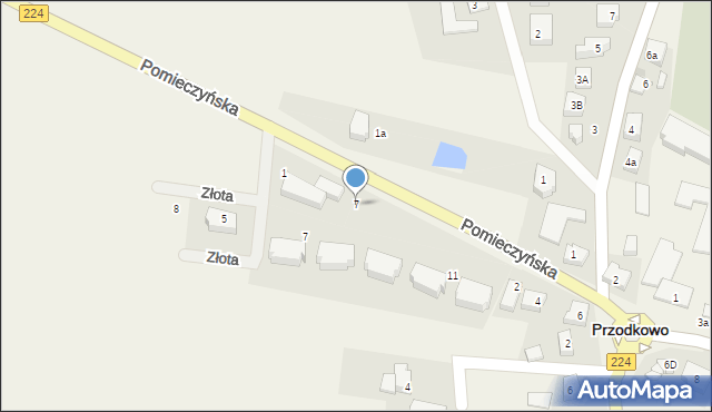 Przodkowo, Pomieczyńska, 7, mapa Przodkowo