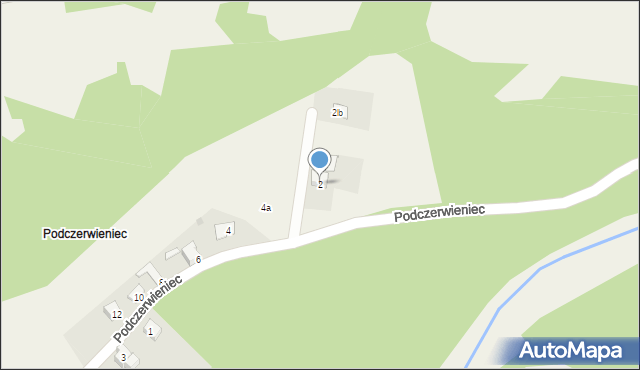 Przybędza, Podczerwieniec, 2, mapa Przybędza