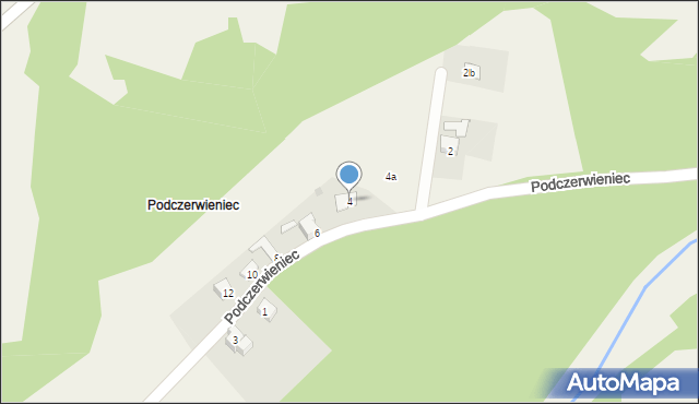 Przybędza, Podczerwieniec, 4, mapa Przybędza