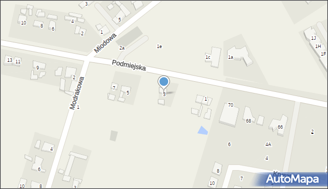 Przyborki, Podmiejska, 3, mapa Przyborki