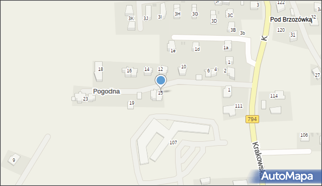 Przybysławice, Pogodna, 15, mapa Przybysławice