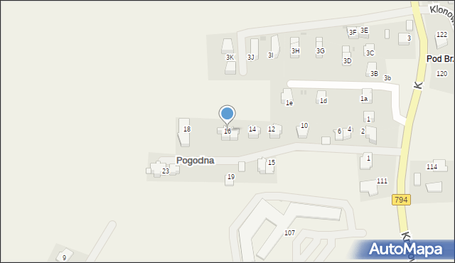 Przybysławice, Pogodna, 16, mapa Przybysławice