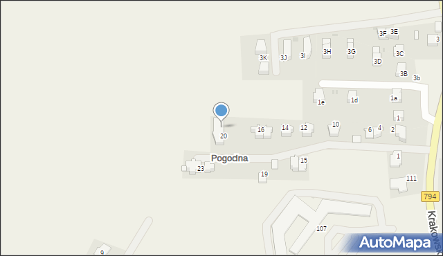 Przybysławice, Pogodna, 18, mapa Przybysławice