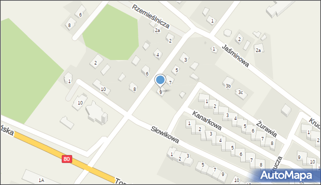 Przysiek, Popiełuszki Jerzego, bł. ks., 9, mapa Przysiek