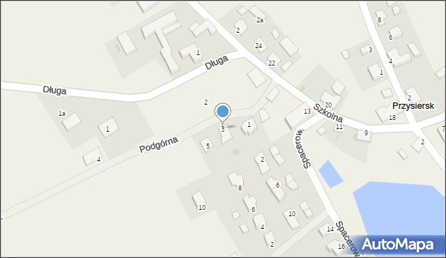 Przysiersk, Podgórna, 3, mapa Przysiersk