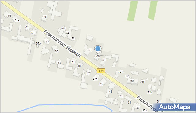 Przystajń, Powstańców Śląskich, 68, mapa Przystajń