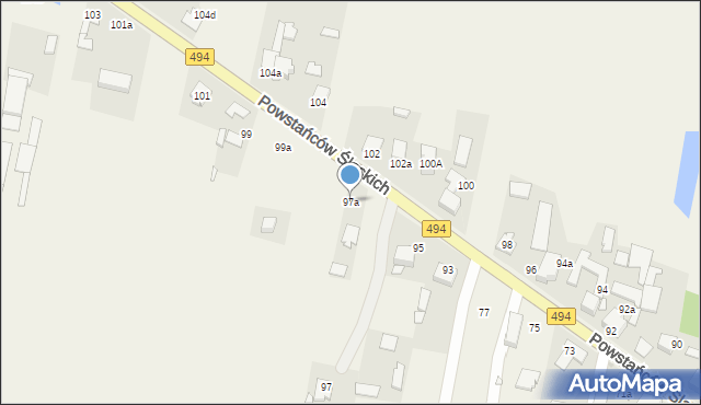 Przystajń, Powstańców Śląskich, 97a, mapa Przystajń