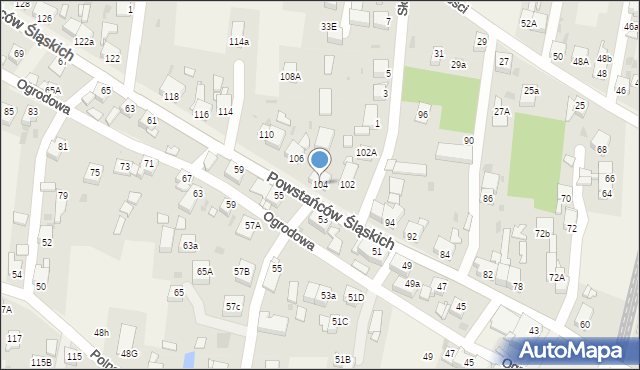 Przyszowice, Powstańców Śląskich, 104, mapa Przyszowice